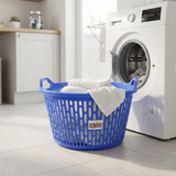 Azco Plastic Laundry Basket with Carry Handles Blue - 50×25cm