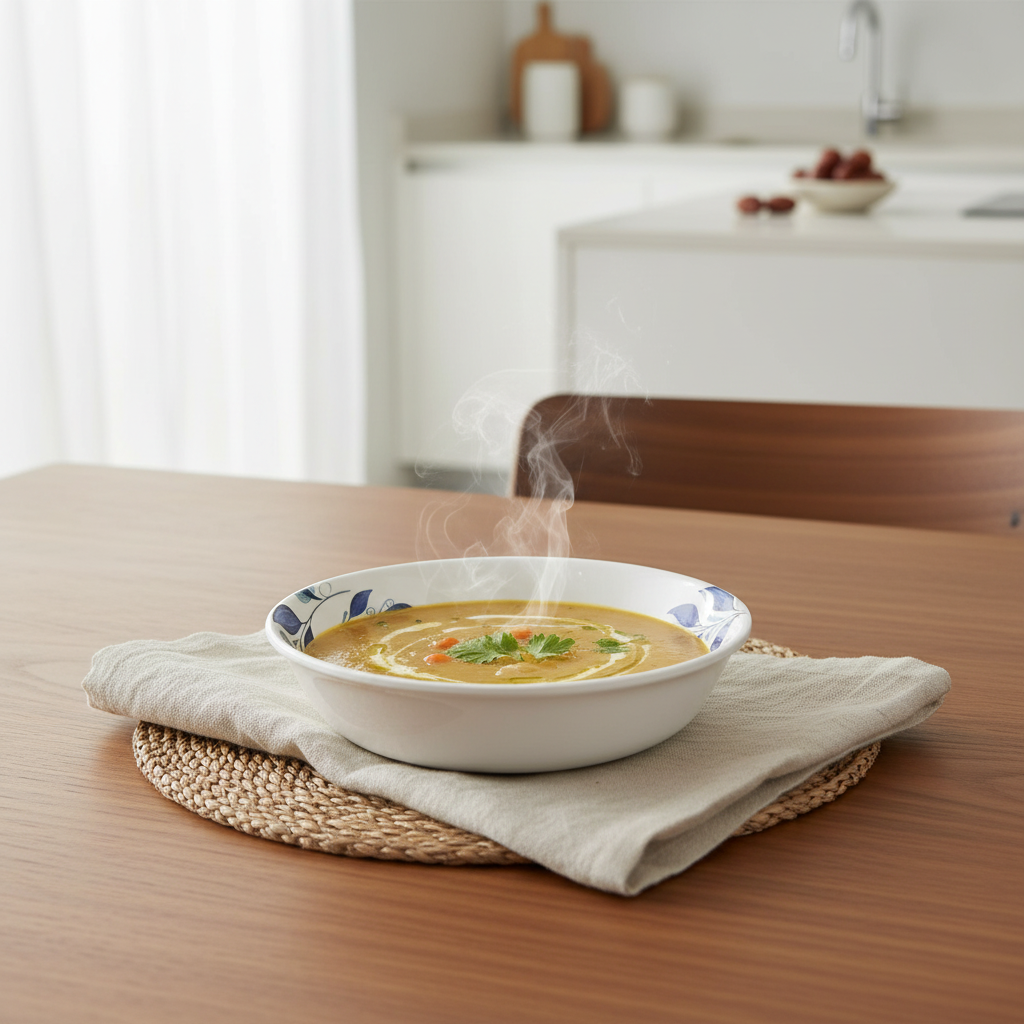 Henlee White & Blue Melamine Soup Bowl - 7.5 Inch