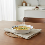 Henlee White & Blue Melamine Soup Bowl - 7.5 Inch