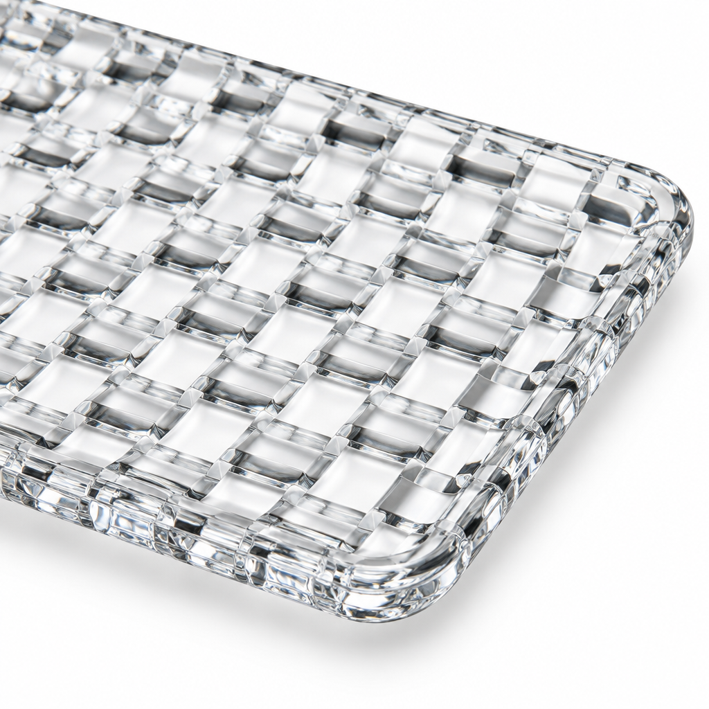 Glass Rectangular Serving Tray - 42×15cm