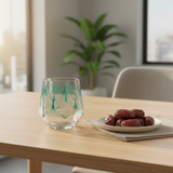 Teal Botanical Pattern Acrylic Tumbler - 400ml