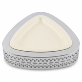 Metal Candy Tray with Interior Silver & Cream – 30×30cm