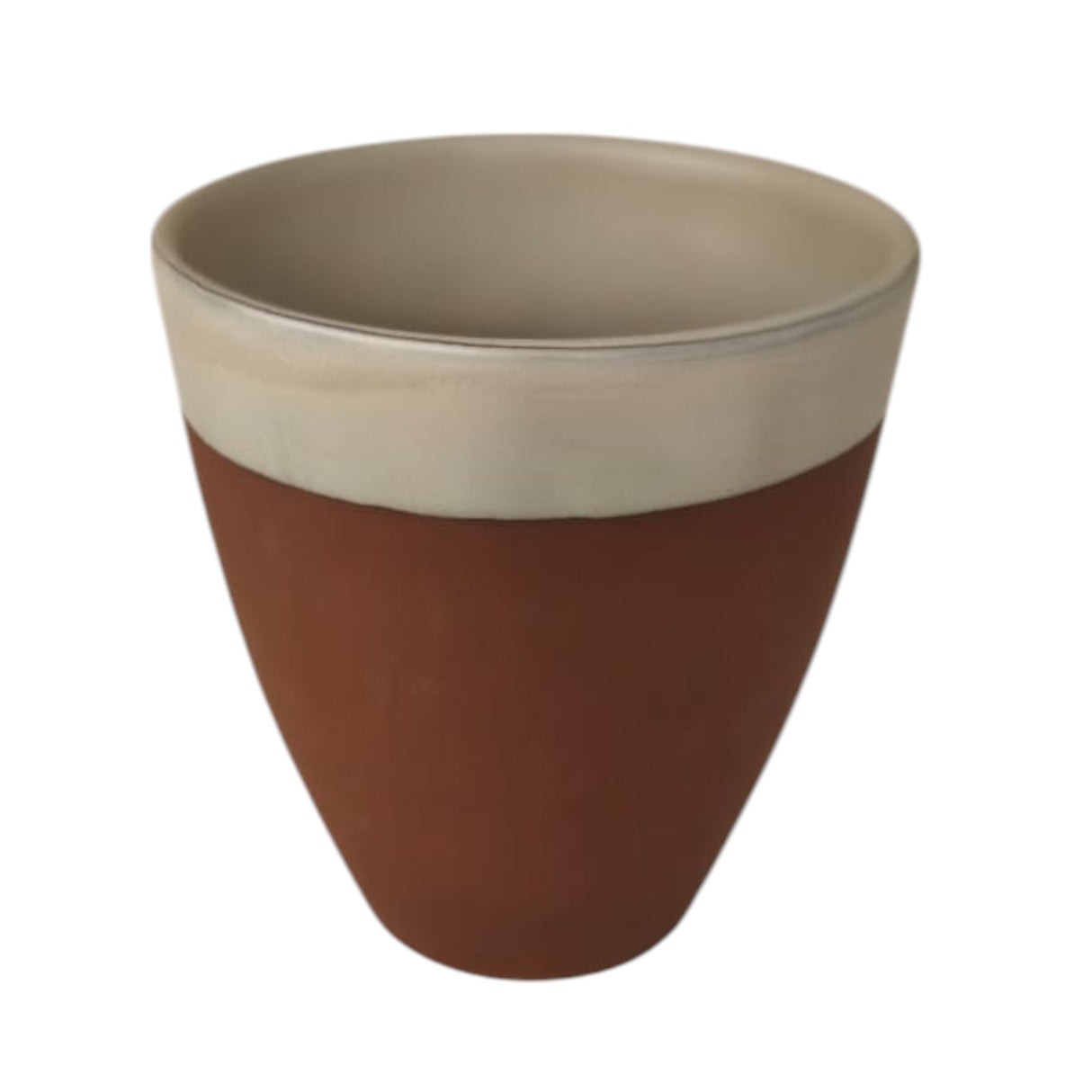 Maria Terracotta Clay Tea Coffee Cup-8cmX9cm-FloralWhite&Clay