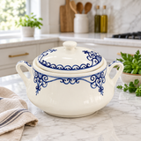 Slama Ceramic Soup Pot with Lid Off-White - 25cm