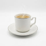 2PCS Ceramic Cup & Saucer Set – 6 Cups & 6 Saucers | Classic White
