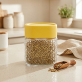 Glass Jar with Yellow Plastic Lid - 500ml