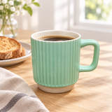 Ribbed Ceramic Mug Mint green - 400ml