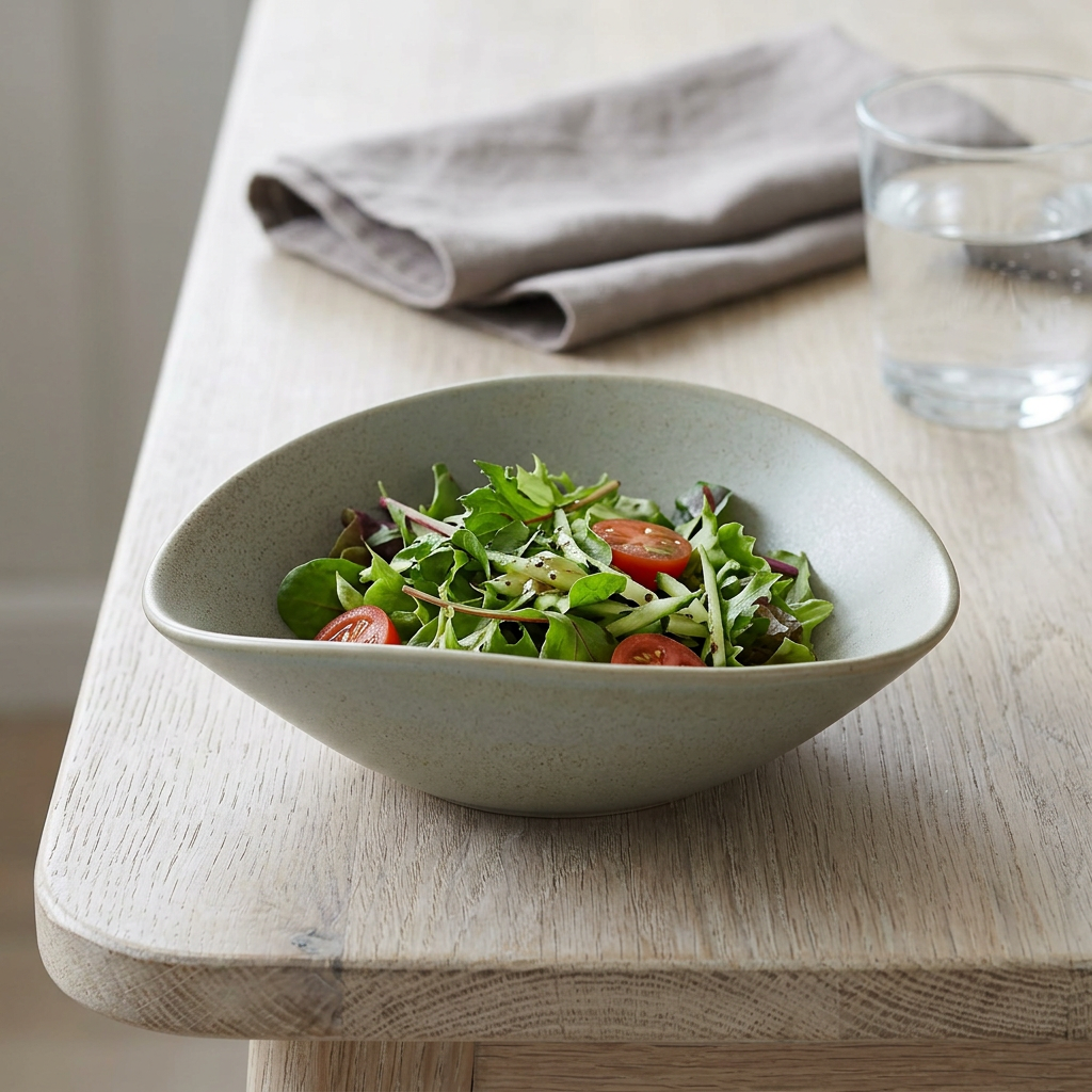 Ceramic Bowl with Rounded Triangular Design – 21×19cm