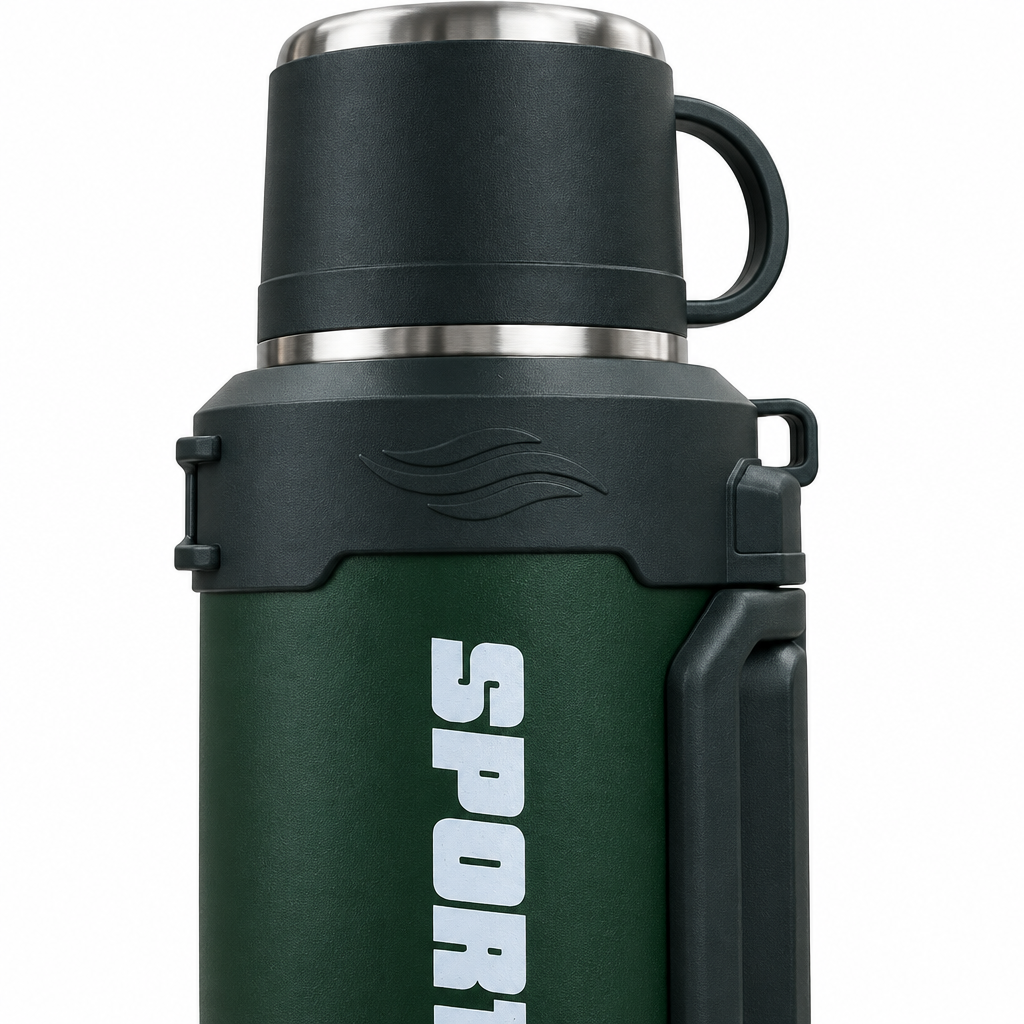 Stainless Steel Vacuum Flask with Carry Handle Dark Green – 4 Litres