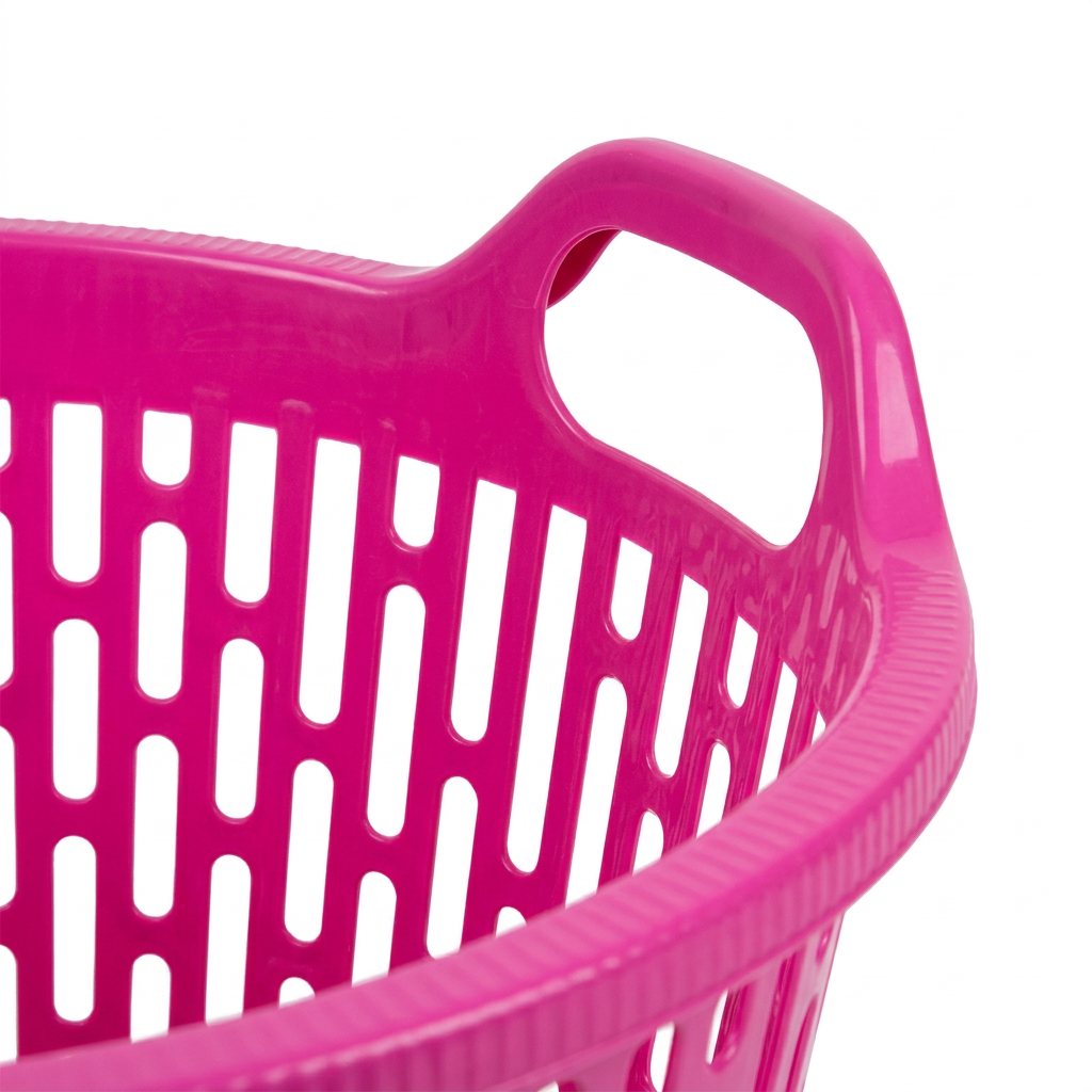 Azco Plastic Laundry Basket with Handles Pink - 50×25cm
