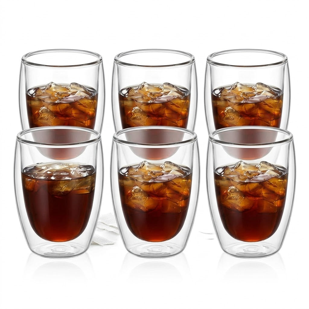 Neoflam Double Wall Borosilicate Glass Set – 6 Pcs – 280ml