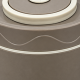 Plastic & Stainless Steel Round Lunch Box Taupe  – 10×10cm