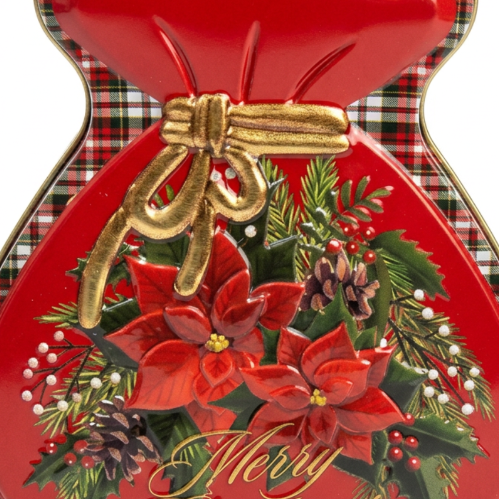 Metal Christmas Candy Box Red - 14×12cm