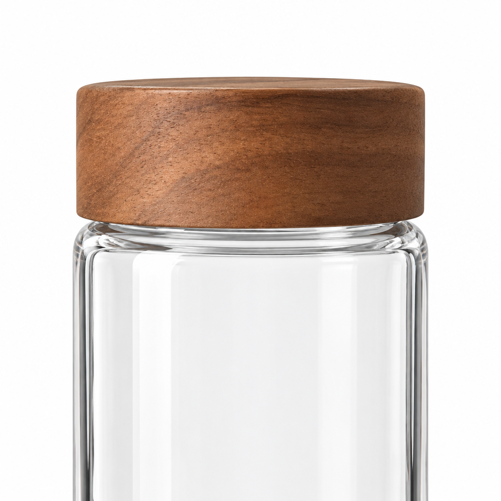 Housemart Glass Jar with Wooden Lid - 450ml