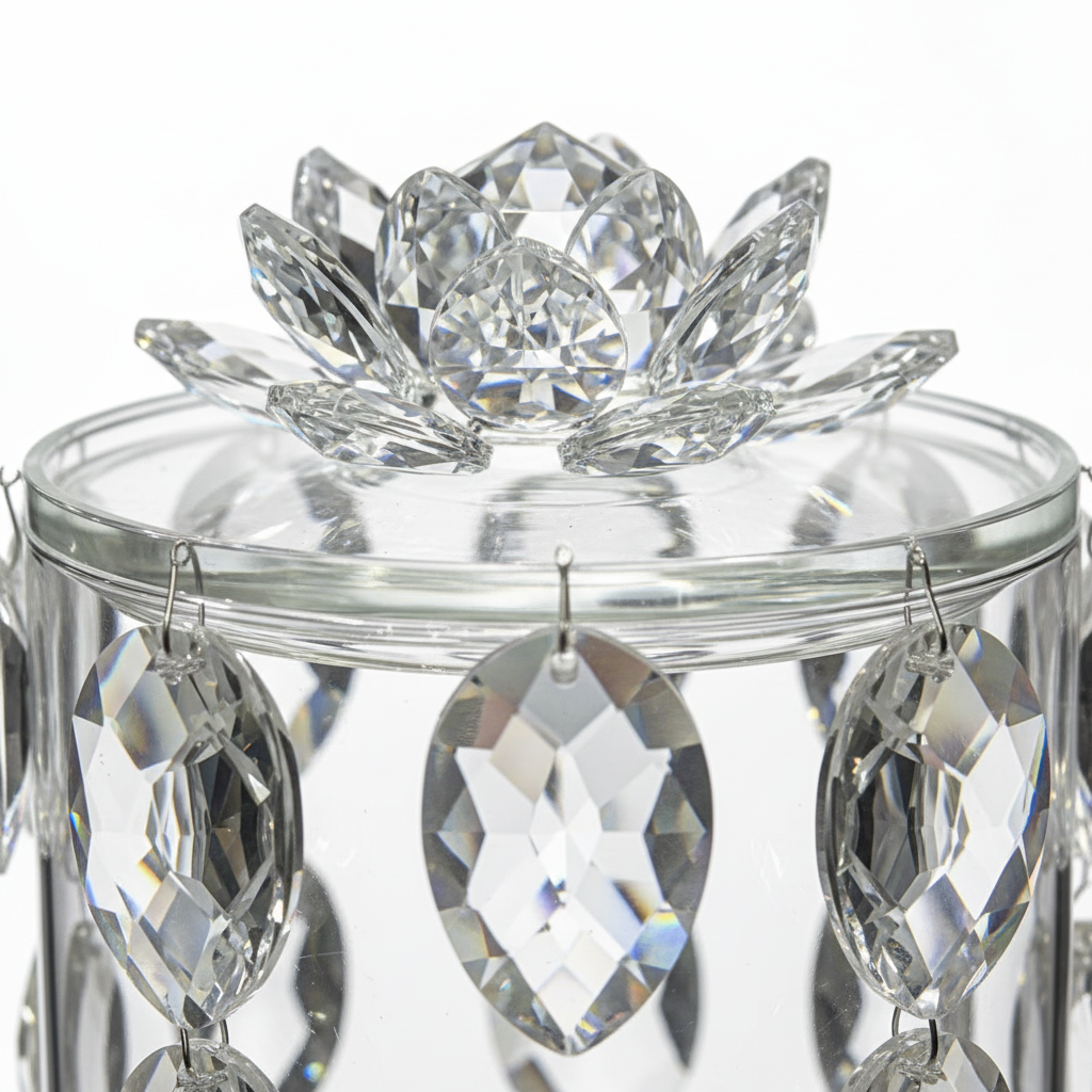 Glass Candy Pot with Lid - 12× 10cm