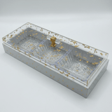 3 - Piece Crystal Acrylic Candy Bowl Set | White Wooden Tray & Gold Flake Lid | 36×13 cm - Al Kabayel Discount Centre3 - Piece Crystal Acrylic Candy Bowl Set | White Wooden Tray & Gold Flake Lid | 36×13 cmJars & Food SaversAKDCAl Kabayel Discount Centre