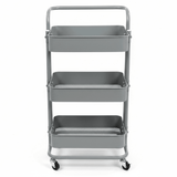 3-Tier Rolling Metal Storage Cart with Wheels & Handle | Mesh Shelves Utility Trolley | Grey & Blue | 28×38×70 cm | - Al Kabayel Discount Centre3-Tier Rolling Metal Storage Cart with Wheels & Handle | Mesh Shelves Utility Trolley | Grey & Blue | 28×38×70 cm |Organizers & AccessoriesAKDCAl Kabayel Discount Centre