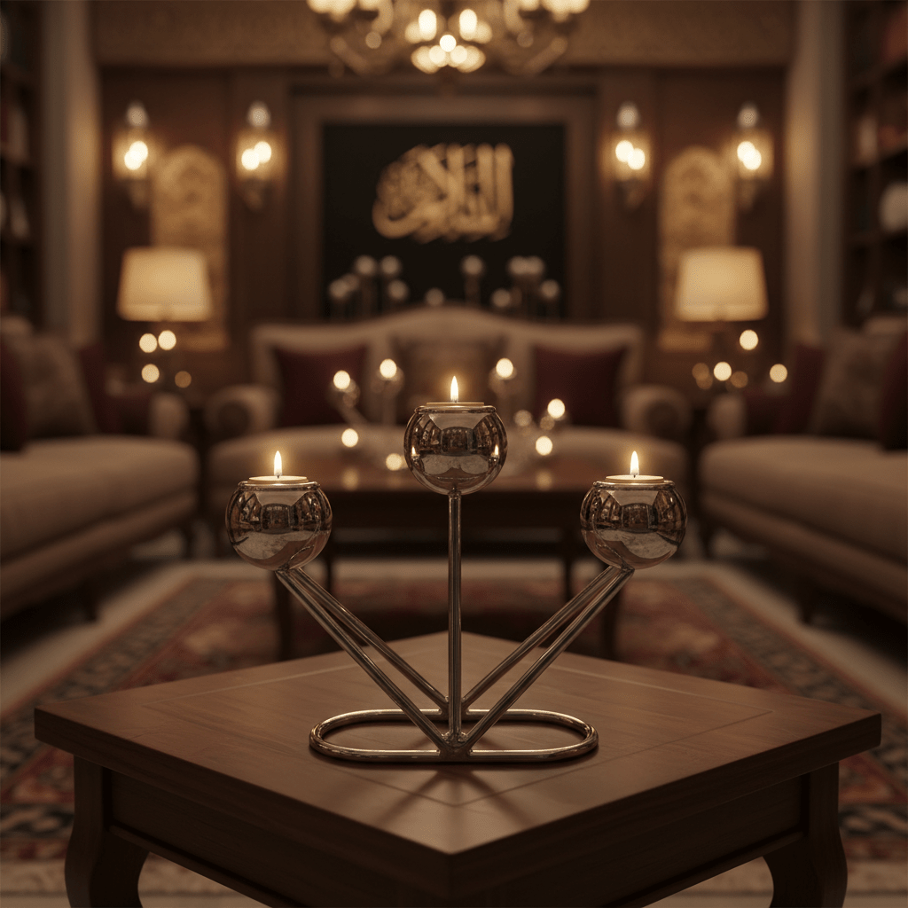 3 - Way Silver Metal Candle Holder | Globe Cup Candelabra | 10×14cm - Al Kabayel Discount Centre3 - Way Silver Metal Candle Holder | Globe Cup Candelabra | 10×14cmHome Décor AccentsAKDCAl Kabayel Discount Centre