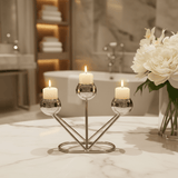 3 - Way Silver Metal Candle Holder | Globe Cup Candelabra | 10×14cm - Al Kabayel Discount Centre3 - Way Silver Metal Candle Holder | Globe Cup Candelabra | 10×14cmHome Décor AccentsAKDCAl Kabayel Discount Centre