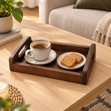 Luhpar Rectangular Wooden Tray with Cutout Handles -  25×15cm