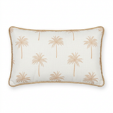 Rectangular Palm Tree Cushion Ivory & Beige - 28×50cm