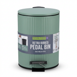 Royalford Retro Ribbed Pedal Dustbin Sage Green - 3 Litres
