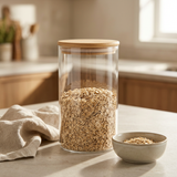 Yuniverse Glass Storage Jar with Bamboo Lid - 1050ml