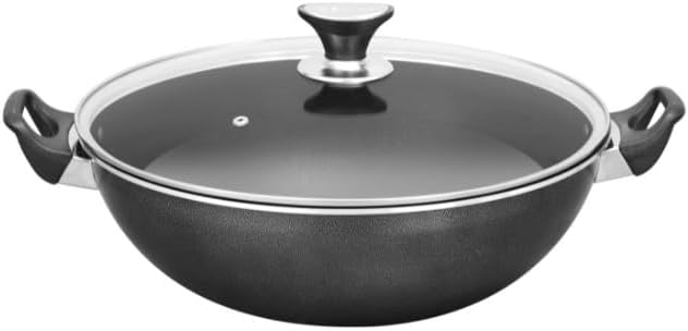 SONEX Non-Stick Cooking Wok Pan with Glass Lid 30cm