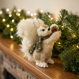 Rabbit Figurine with Green Scarf & Gold Accents – 21×13cm
