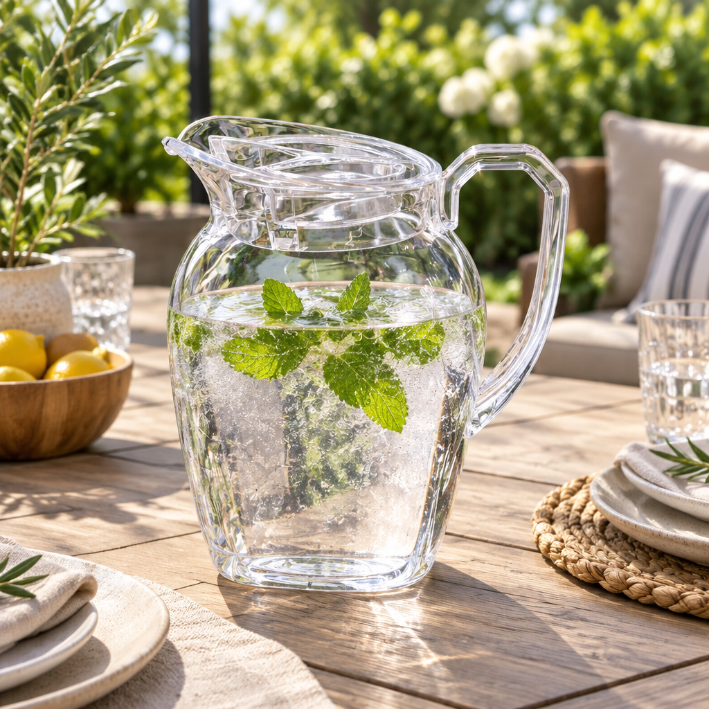 HS Clear Acrylic Jug with Lid – 1200 ml