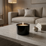 Scented Candle in Glass Jar Black – 9cm