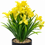 Zeem Artificial Flower Plant in Black Plastic Pot - 28cm