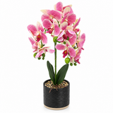 Artificial Orchid Flower Plant with Ceramic Pot Pink - 45cm