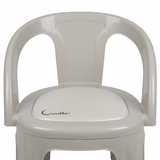 Cradle Plastic Kids Chair with Armrests Warm Grey - 36×30cm