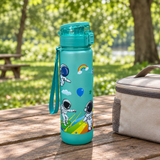 Space Print Plastic Water Bottle Teal - 1 Litre