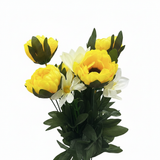 Artificial Flower Plant Yellow with White Plastic Pot - 45cm