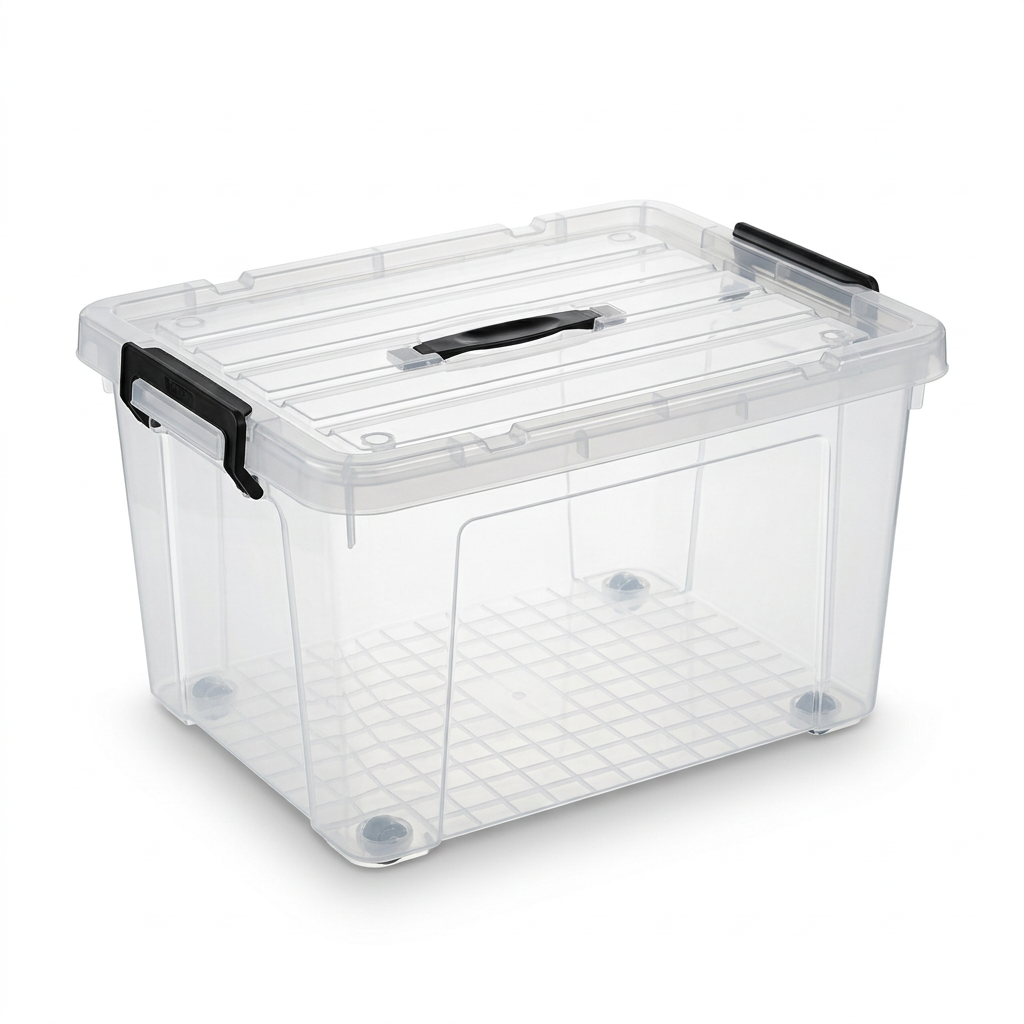 Plastic Storage Box with Lid & Handle – 30 Litres