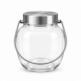 Hamid Glass Jar with Silver-Coloured Lid & Wire Handle – 1.8 Litres