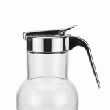 Clear Glass Sugar Pot with Silver Plastic Handle and Lid - 15 cm