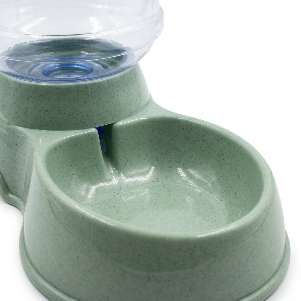 Plastic Pet Water Feeder with Clear Reservoir Sage Green - 30×30cm