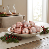 Plastic Christmas Décor Balls 24-Piece Set  Pink - 8cm