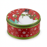 Metal Round Christmas Candy Box - 13cm