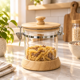 Acrylic and Wooden Canister with Clip Lid - 500ml