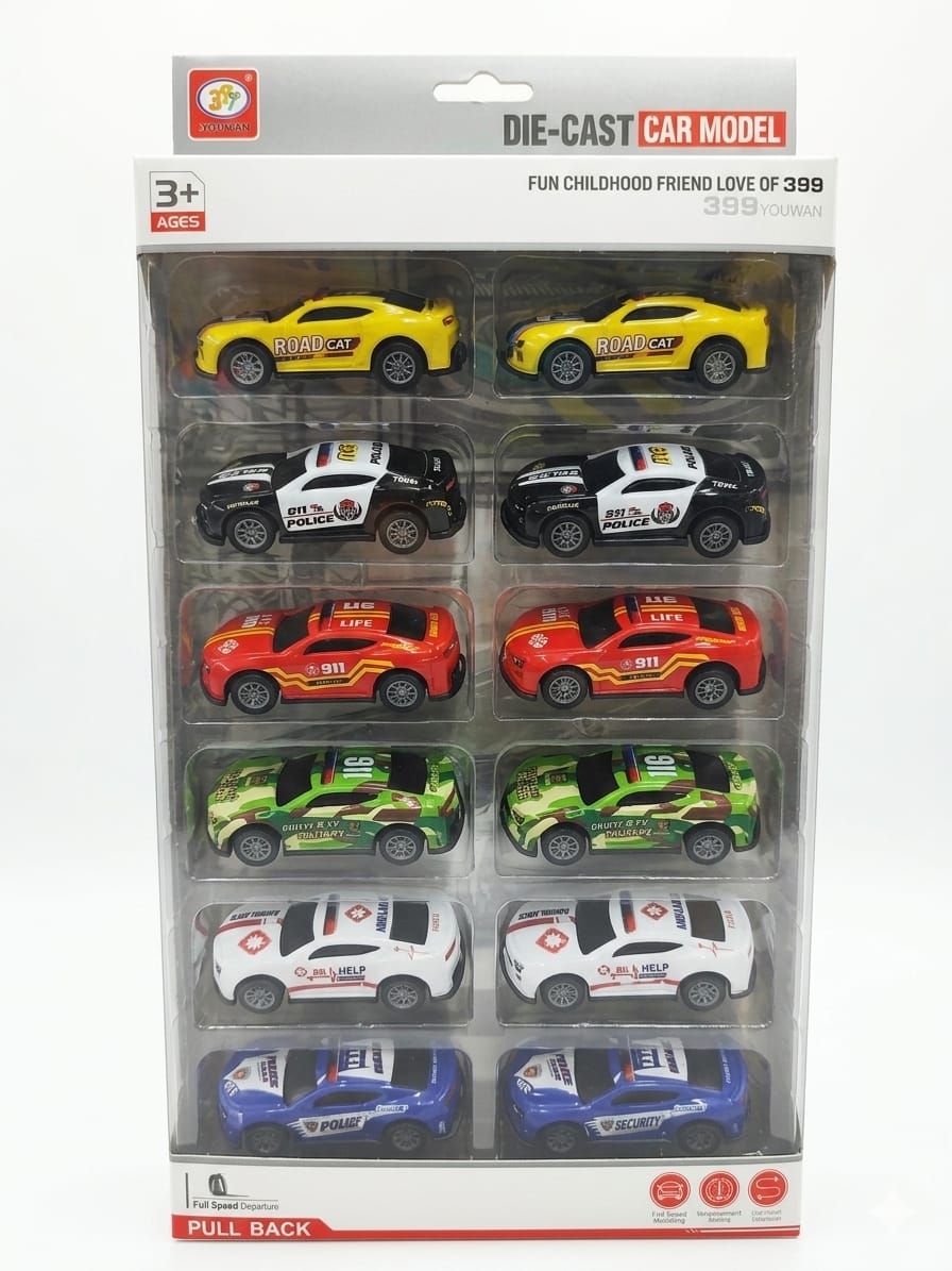 399Toys Die - Cast Pull Back Car Set 1:64 – Police, Fire & Race Cars (12 Pcs) - Al Kabayel Discount Centre399Toys Die - Cast Pull Back Car Set 1:64 – Police, Fire & Race Cars (12 Pcs)Toys399TOYSAl Kabayel Discount Centre