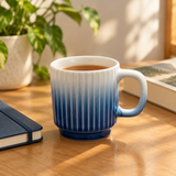Ribbed Ceramic Mug Navy Blue - 350ml