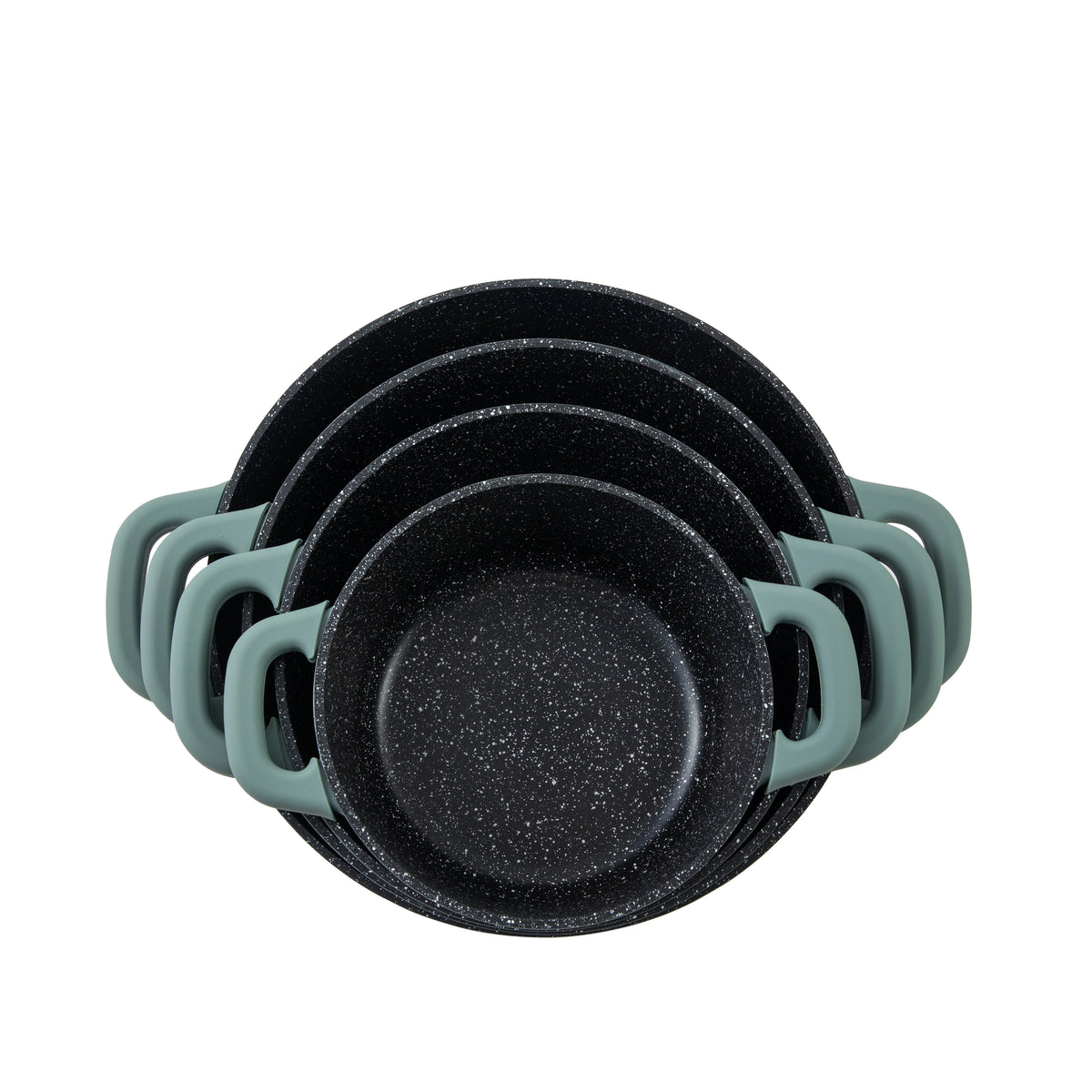 Julia Casserole Set 8Pcs - Green Teal - Durable Die-Cast Aluminum - Non-Stick