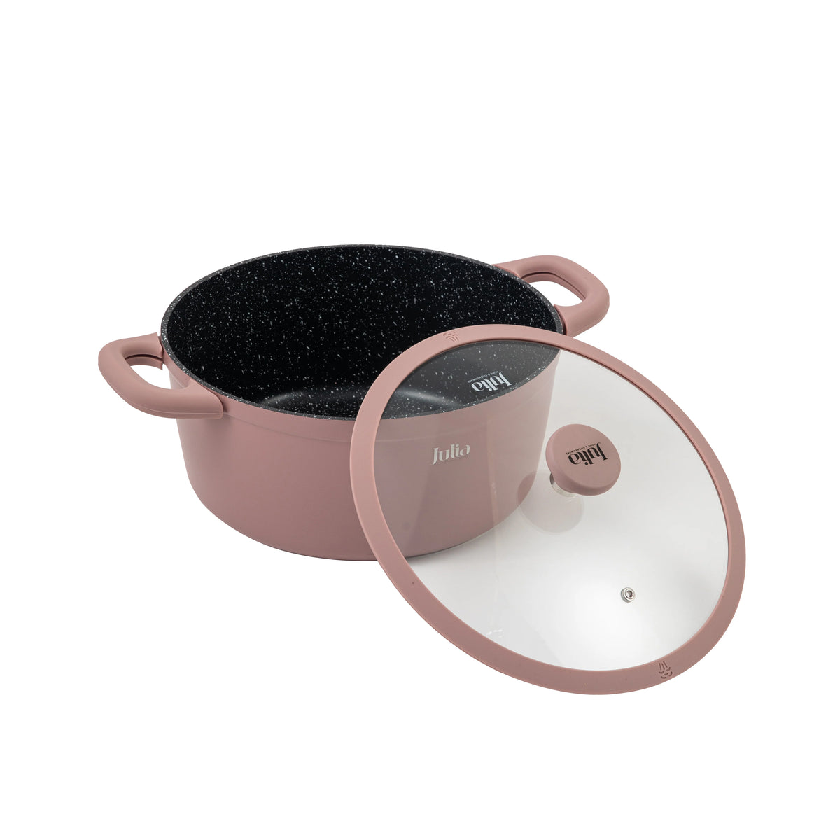 Julia Casserole Set 8Pcs – Dusty Rose - Durable Die-Cast Aluminum - Non-Stick