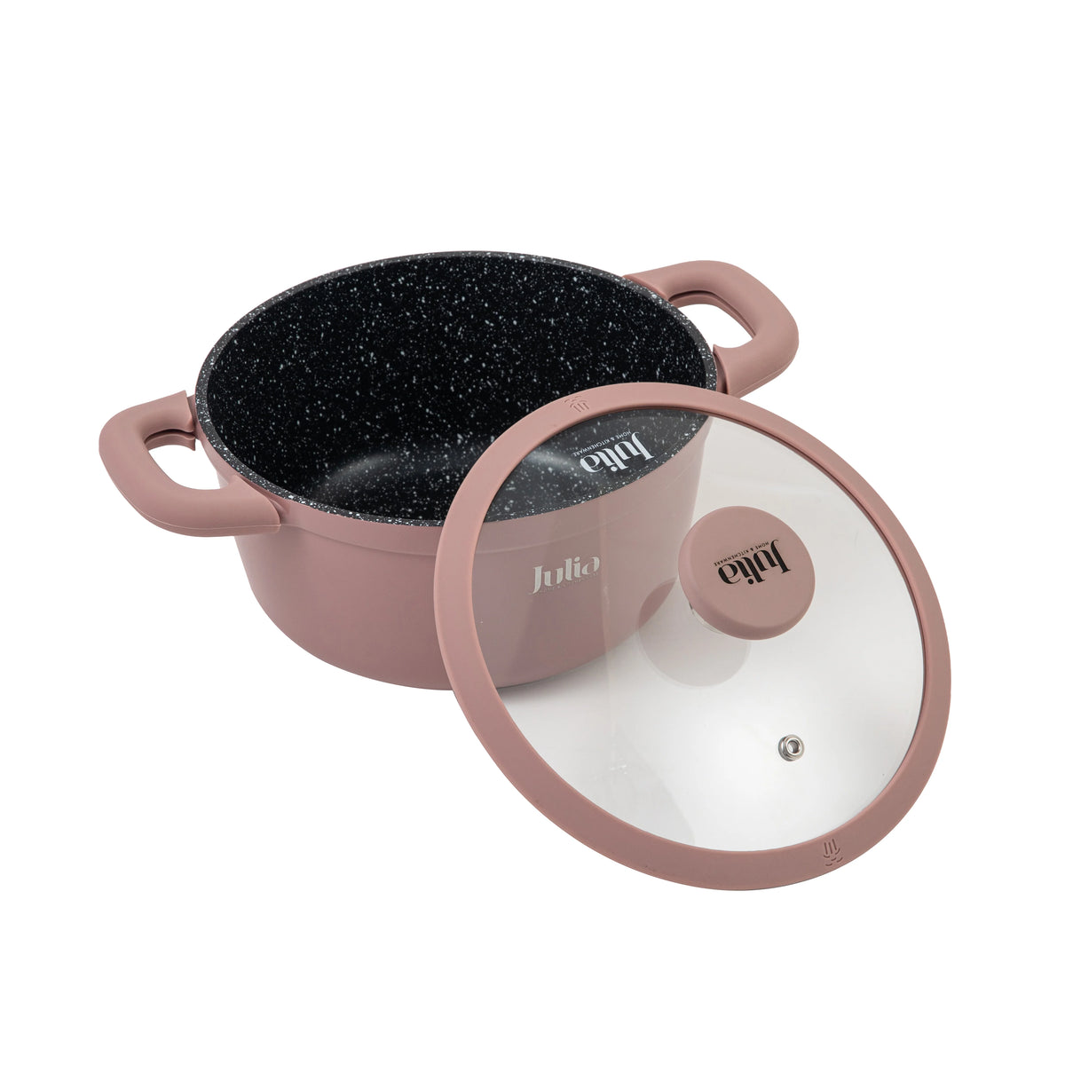 Julia Casserole Set 8Pcs – Dusty Rose - Durable Die-Cast Aluminum - Non-Stick