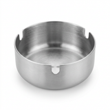 Round Metal Ashtray with Cigarette Rests Silver – 8cm
