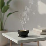 Radin Chalk Incense Burner - 12cm - Black / Brown / Silver